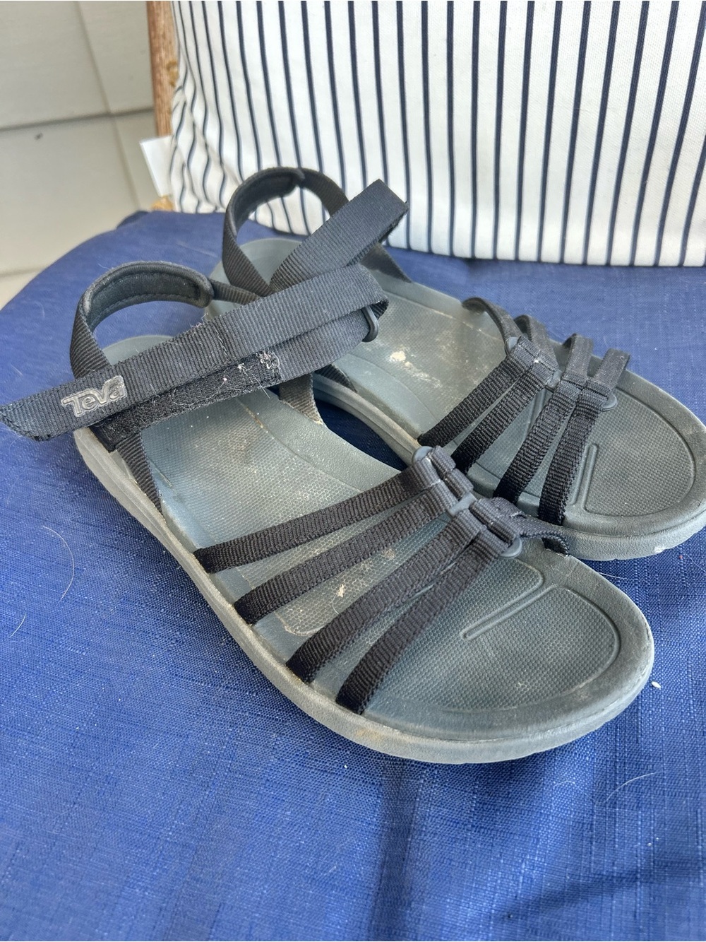 Teva Sanborn Mia Athletic Sport Sandals Strappy Hiking Shoes Black